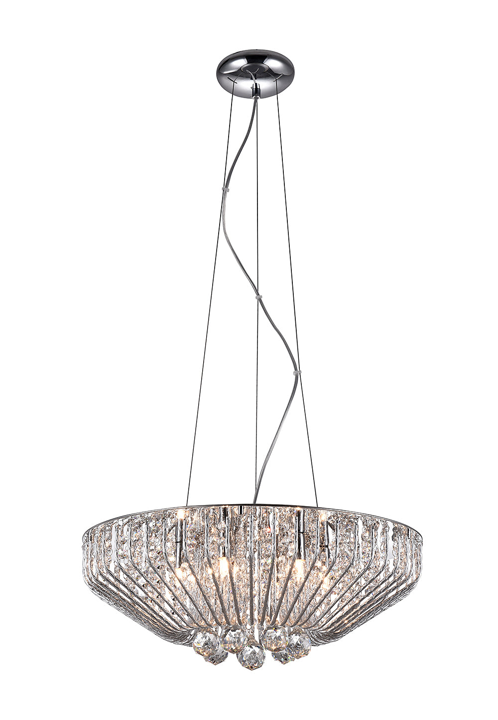 Impex Lighting Carlo 6-Light G9 Crystal Chrome Chandelier