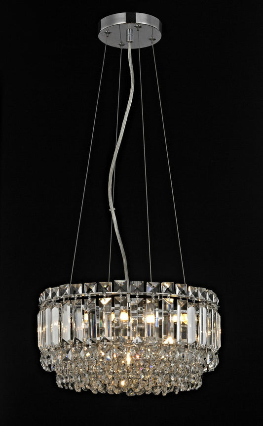 Impex Lighting Alvery Small 5-Light Crystal Round Chrome Chandelier