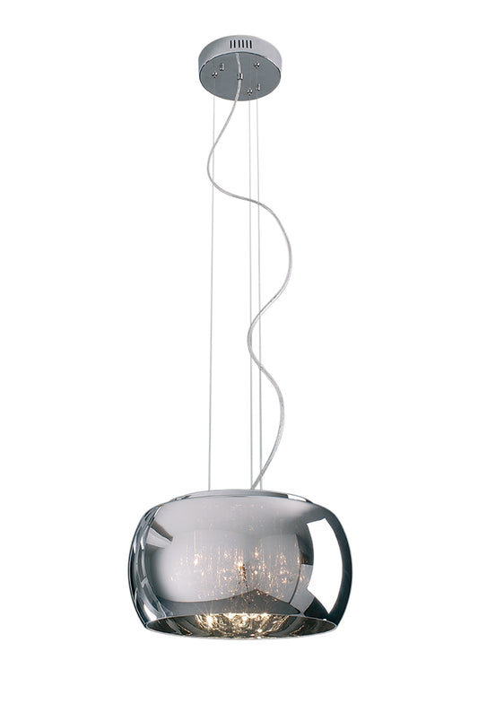 Impex Lighting Deni 5-Light Crystal Chrome Pendant Chandelier