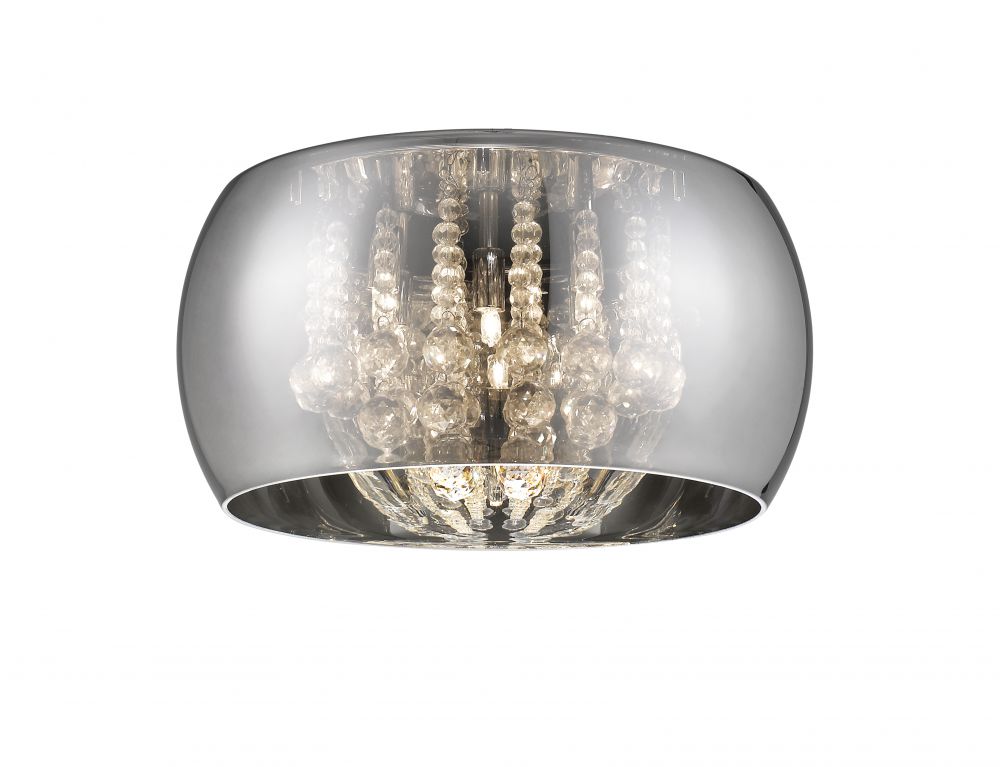 Impex Lighting Deni 6-Light Crystal Flush Chrome Chandelier