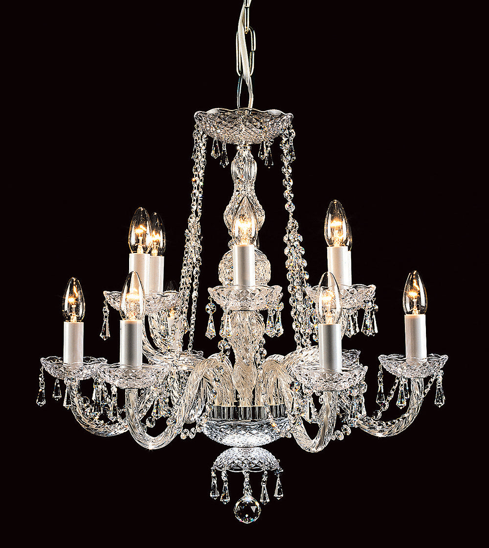 Impex Lighting Modra 12-Light Crystal Strass Chrome Candle Chandelier
