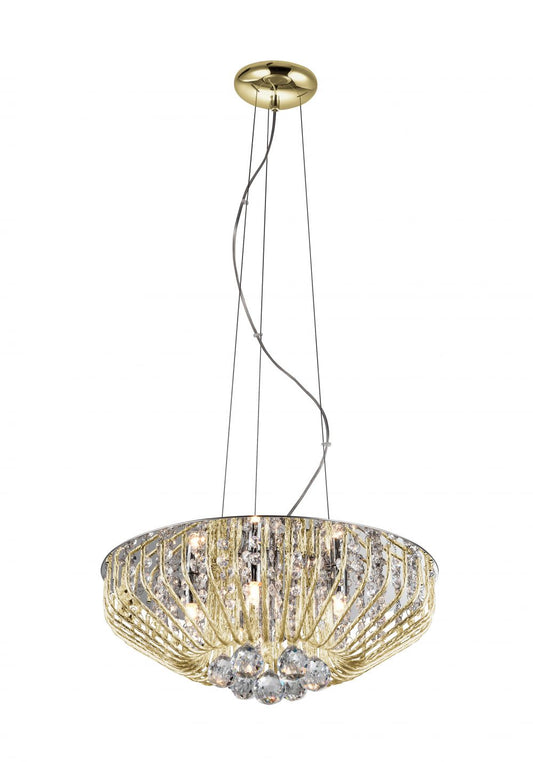 Impex Lighting Carlo 6-Light G9 Crystal Gold Chandelier