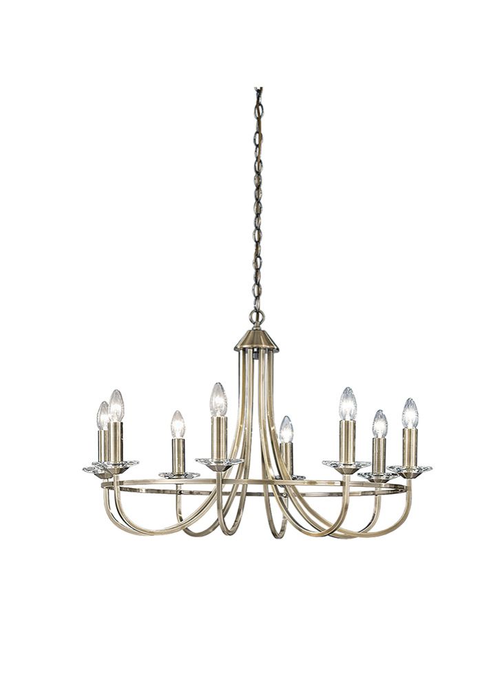 Franklite Carousel 8-Light Bronze Crystal Candle Chandelier