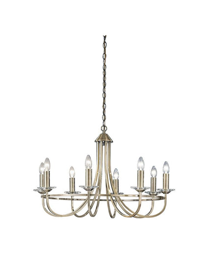 Franklite Carousel 8-Light Bronze Crystal Candle Chandelier