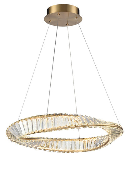 Franklite Cleopatra 47W Aged Brass LED Crystal Ring Chandelier