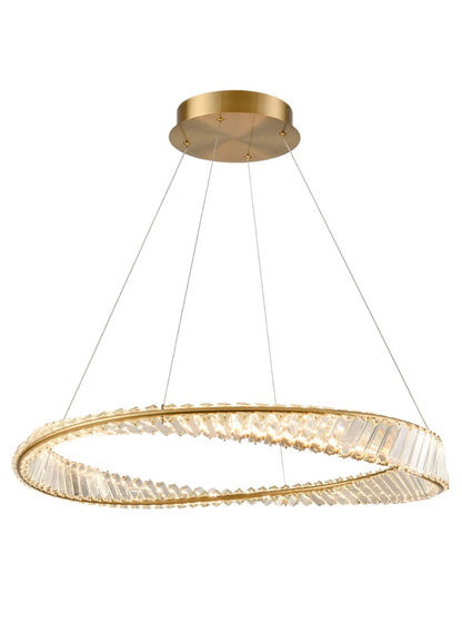 Franklite Cleopatra 55W Aged Brass LED Crystal Ring Chandelier