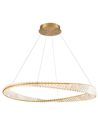 Franklite Cleopatra 70W Aged Brass LED Crystal Ring Chandelier