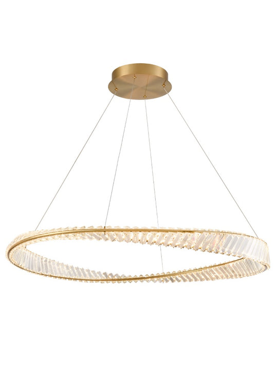 Franklite Cleopatra 70W Aged Brass LED Crystal Ring Chandelier