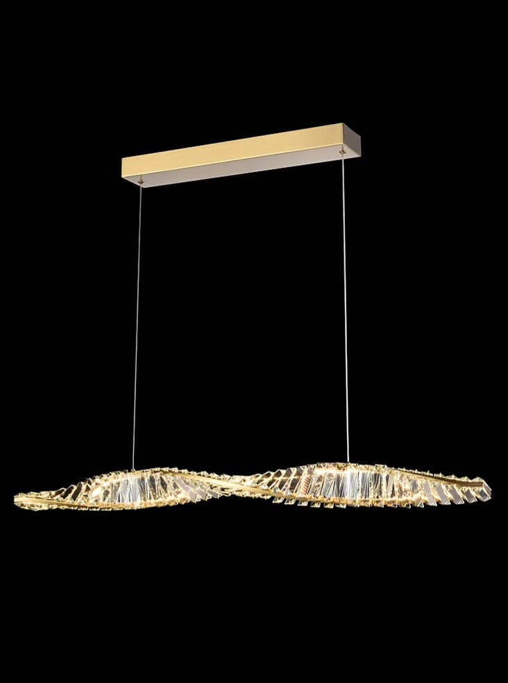 Franklite Cleopatra 27W Aged Brass LED Crystal Island Chandelier