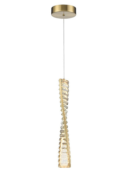 Franklite Cleopatra Aged Brass LED Crystal Pendant Chandelier