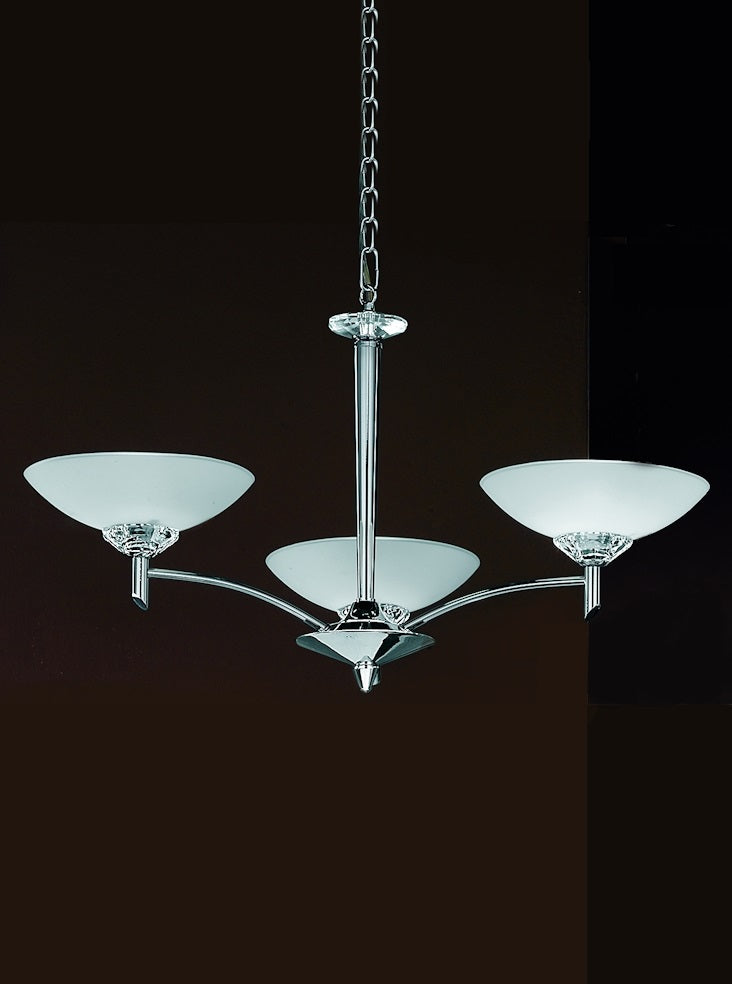 Franklite Fizz 3-Light Chrome Glass Convertible Modern Chandelier