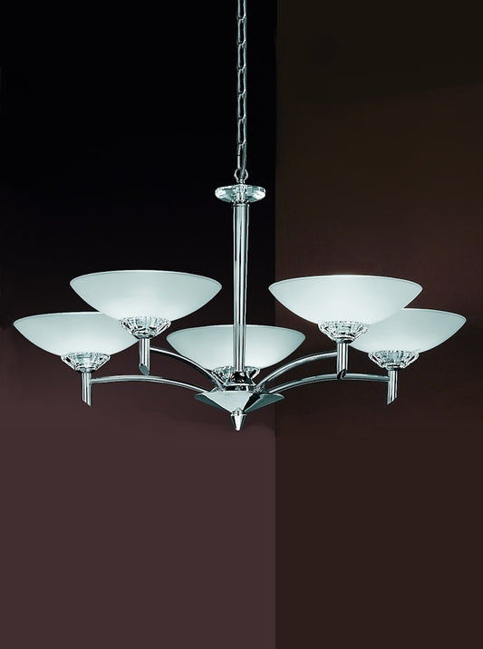 Franklite Fizz 5-Light Chrome Glass Convertible Modern Chandelier