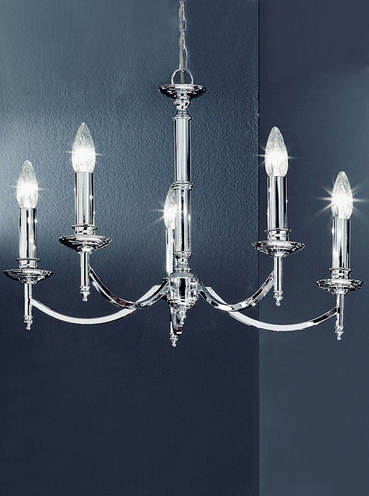 Franklite Petrushka 5-Light Chrome Candle Chandelier