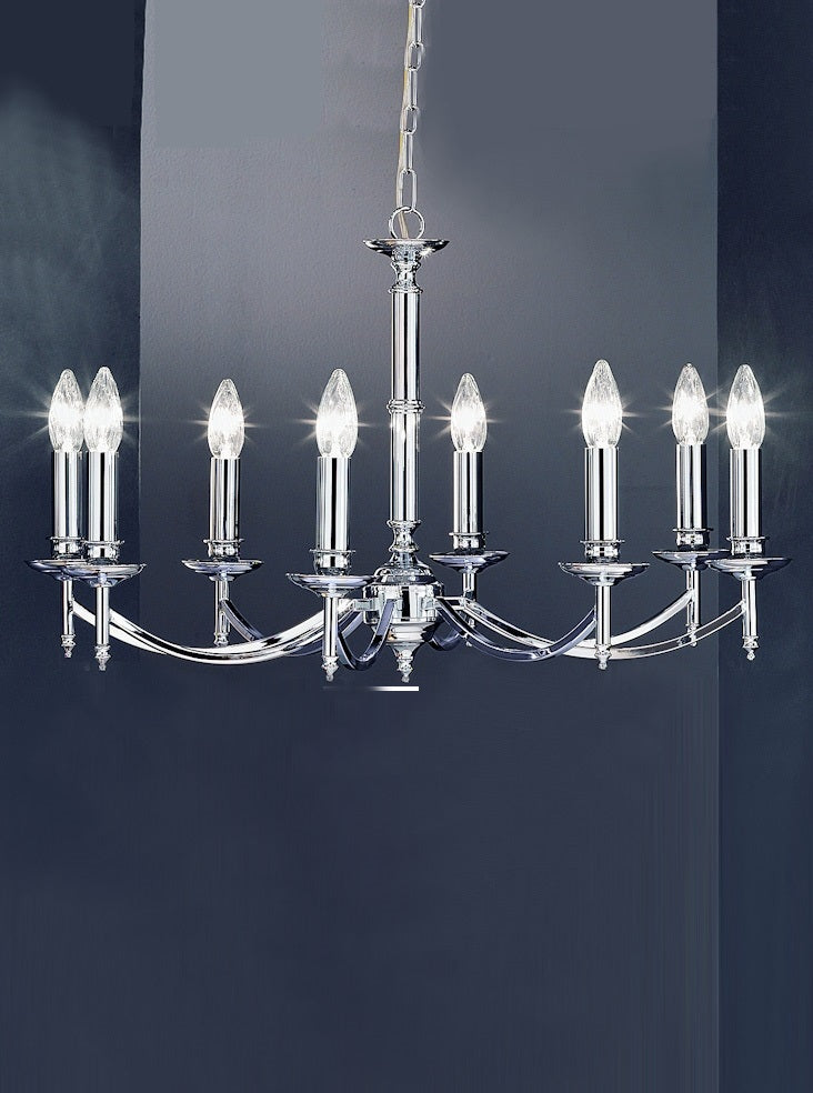 Franklite Petrushka 8-Light Chrome Candle Chandelier