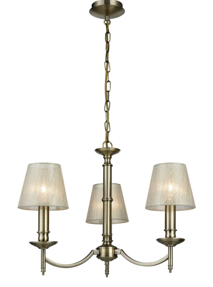 Franklite Petrushka 3-Light Bronze Candle Chandelier with Gold Shades