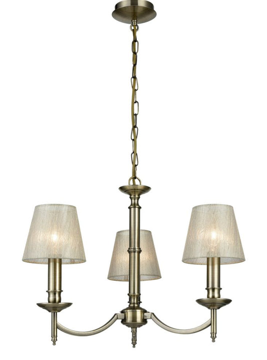 Franklite Petrushka 3-Light Bronze Candle Chandelier with Gold Shades