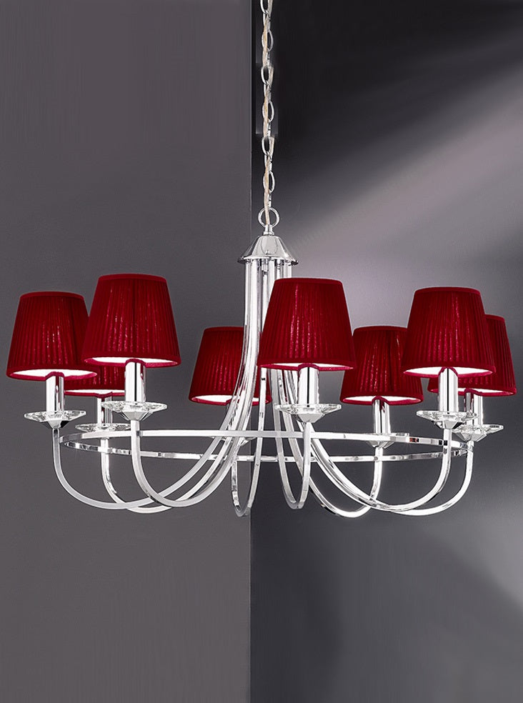 Franklite Carousel 8-Light Chrome Crystal Candle Chandelier