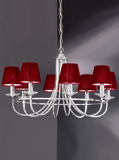 Franklite Carousel 8-Light Chrome Crystal Candle Chandelier