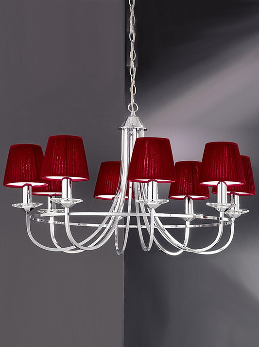 Franklite Carousel 8-Light Chrome Crystal Candle Chandelier