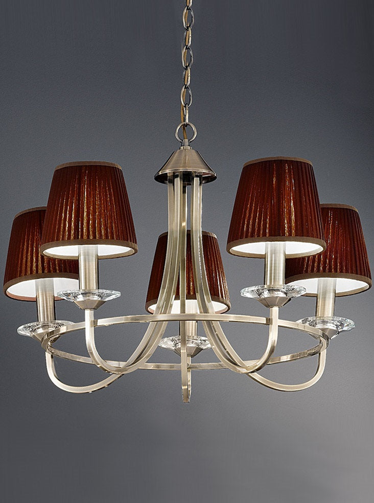 Franklite Carousel 5-Light Bronze Crystal Candle Chandelier