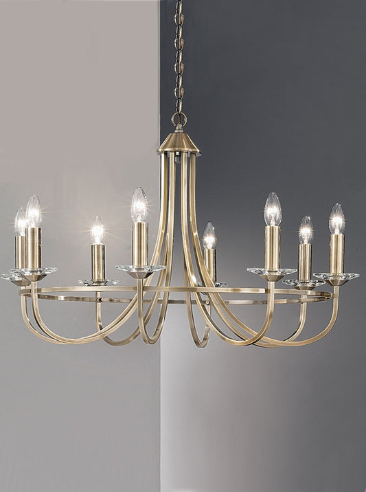 Franklite Carousel 8-Light Bronze Crystal Candle Chandelier