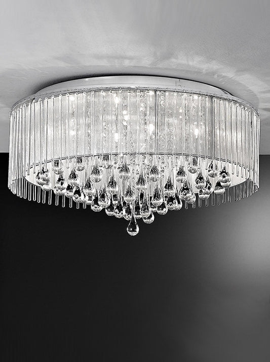 Franklite Spirit 8-Light Chrome Crystal Flush Chandelier