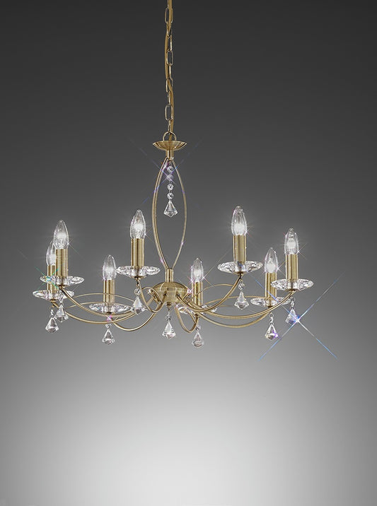 Franklite Monaco 8-Light Bronze Crystal Candle Chandelier