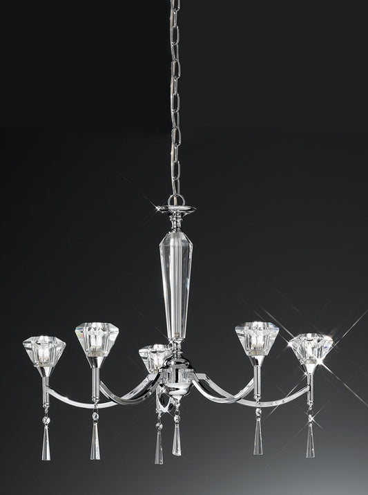 Franklite Desian 5-Light Chrome Crystal Chandelier