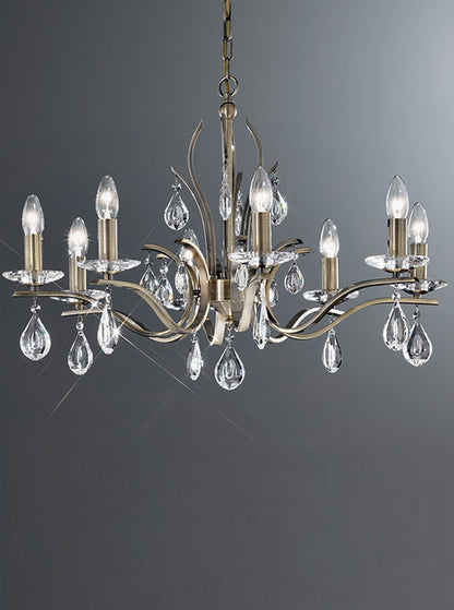 Franklite Willow 8-Light Bronze Crystal Candle Chandelier