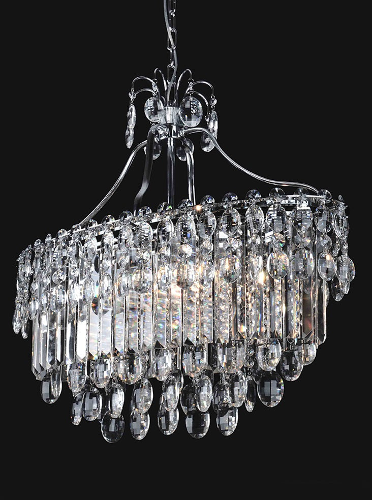 Franklite Tzarina 6-Light Chrome Crystal Oval Chandelier