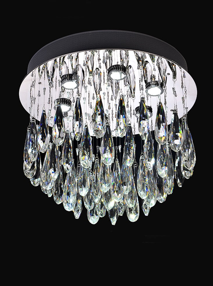 Franklite Shimmer 6-Light Chrome Crystal Flush Chandelier