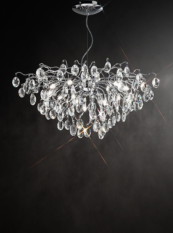 Franklite Wisteria 13-Light Chrome Crystal Chandelier
