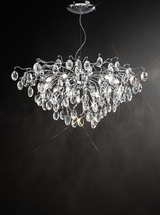 Franklite Wisteria 13-Light Chrome Crystal Chandelier