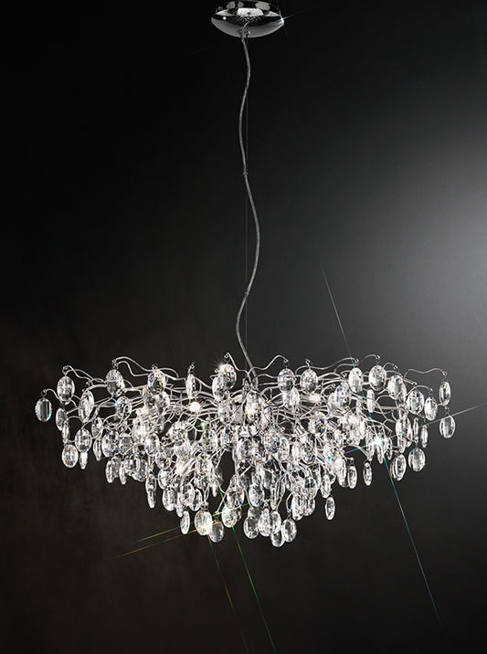 Franklite Wisteria 15-Light Chrome Crystal Chandelier