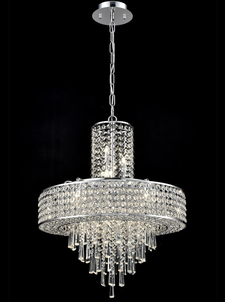 Franklite Duchess 12-Light Chrome Crystal Chandelier