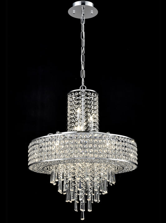Franklite Duchess 12-Light Chrome Crystal Chandelier