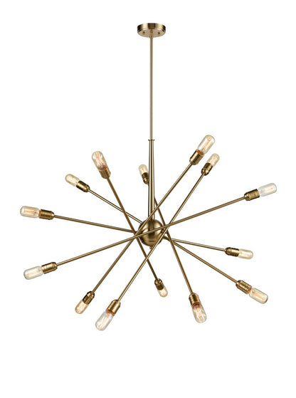 Franklite Centrix 14-Light Old Gold Adjustable Arm Sputnik Chandelier