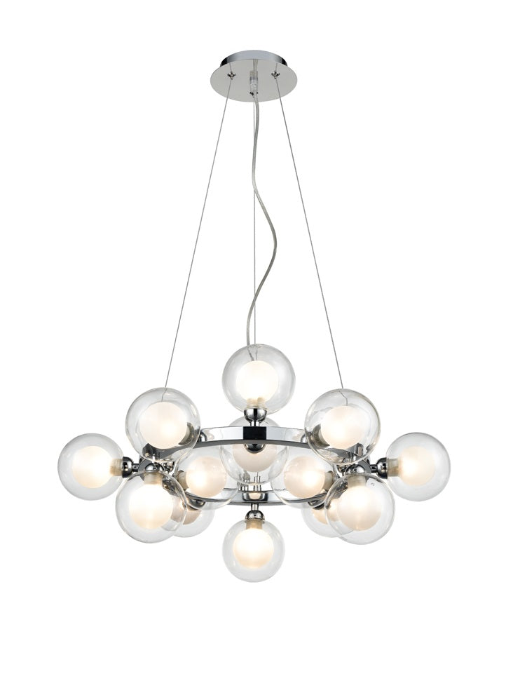 Franklite Bubble 15-Light Chrome Glass Sphere Globe Chandelier