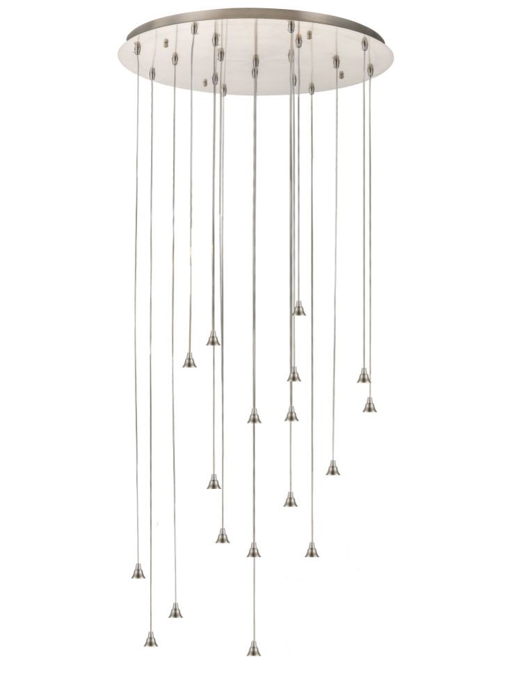 Franklite Perry / Galaxy 18-Light Satin Nickel Spreader Modern Pendant Chandelier