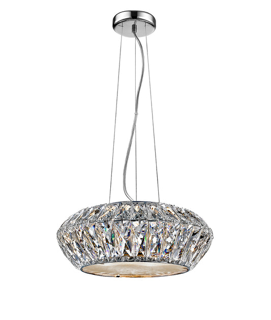 Impex Lighting Armel 4-Light Crystal Chrome LED Pendant Chandelier