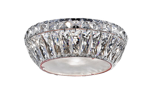 Impex Lighting Armel 4-Light Crystal Rosy Gold LED Flush Chandelier
