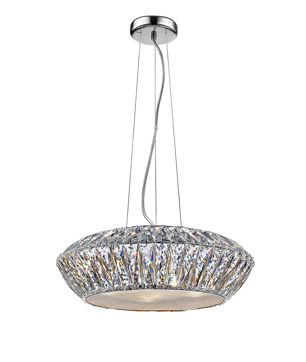 Impex Lighting Armel 5-Light Crystal Chrome LED Pendant Chandelier