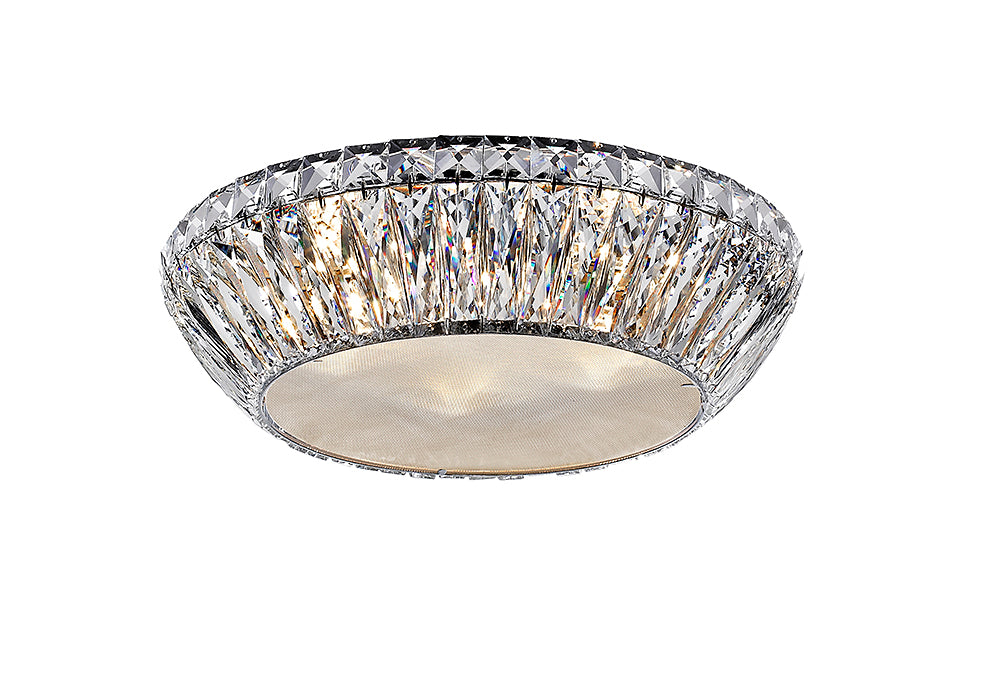 Impex Lighting Armel 5-Light Crystal Chrome LED Flush Chandelier