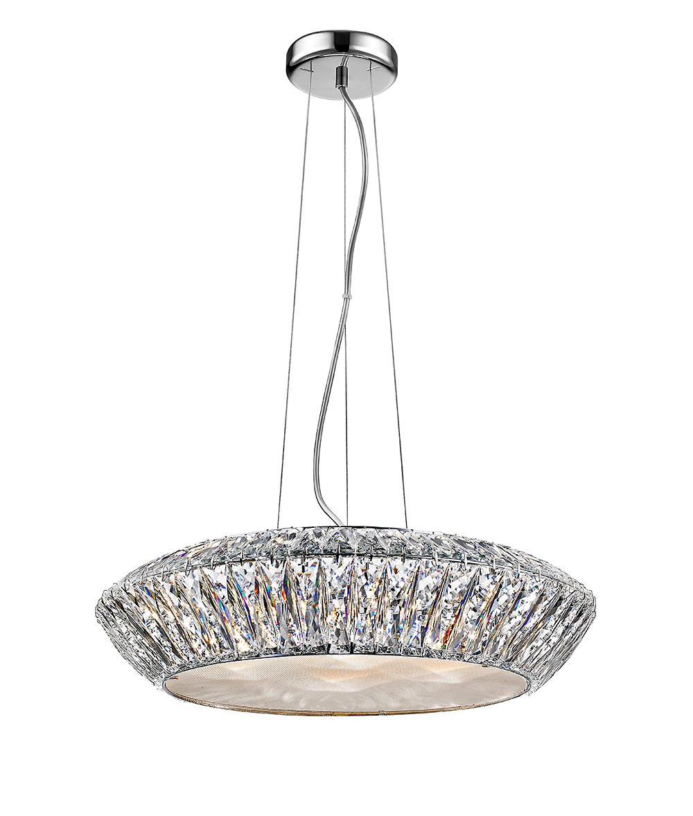 Impex Lighting Armel 7-Light Crystal Chrome LED Pendant Chandelier