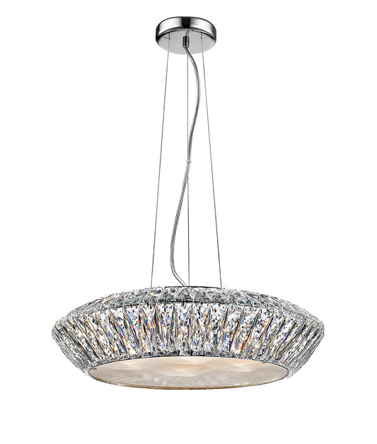 Impex Lighting Armel 7-Light Crystal Chrome LED Pendant Chandelier