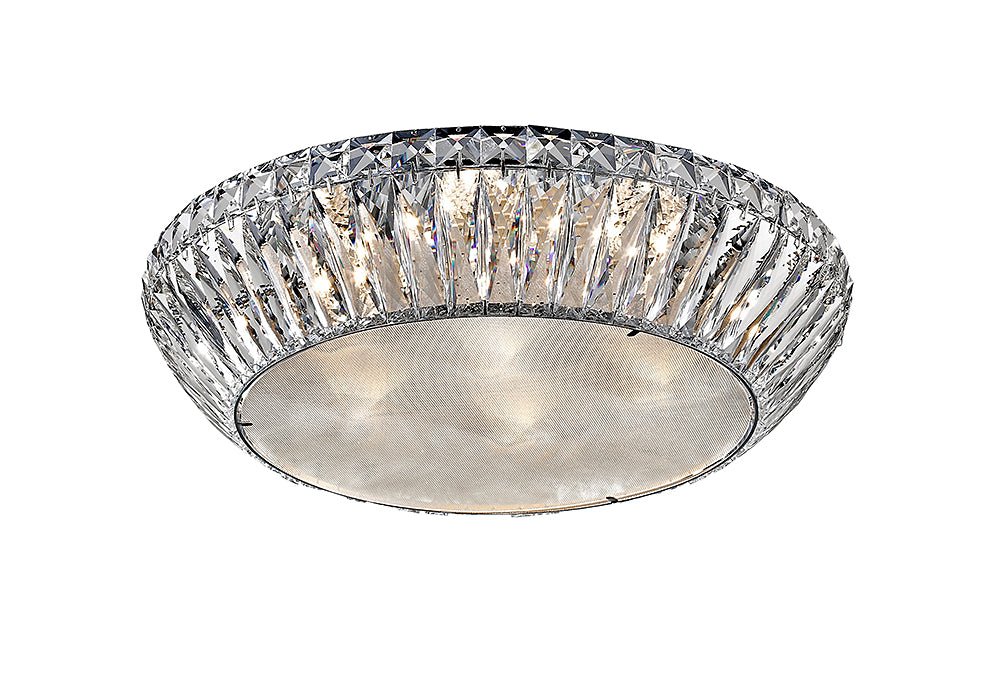 Impex Lighting Armel 7-Light Crystal Chrome LED Flush Chandelier