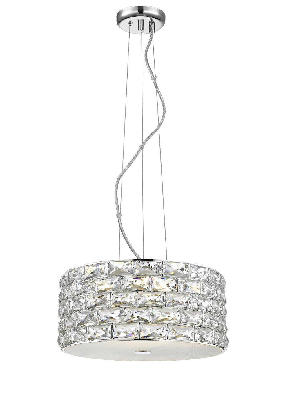 Impex Lighting Aruba 4-Light Crystal Chrome LED Pendant Chandelier