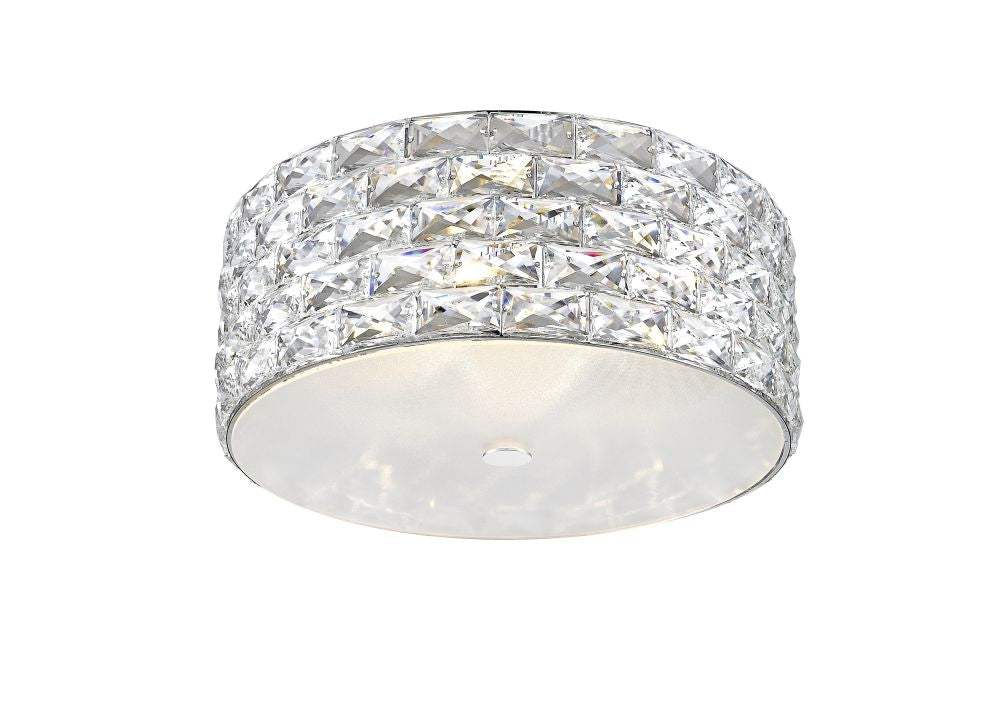Impex Lighting Aruba 5-Light Crystal Chrome LED Flush Chandelier