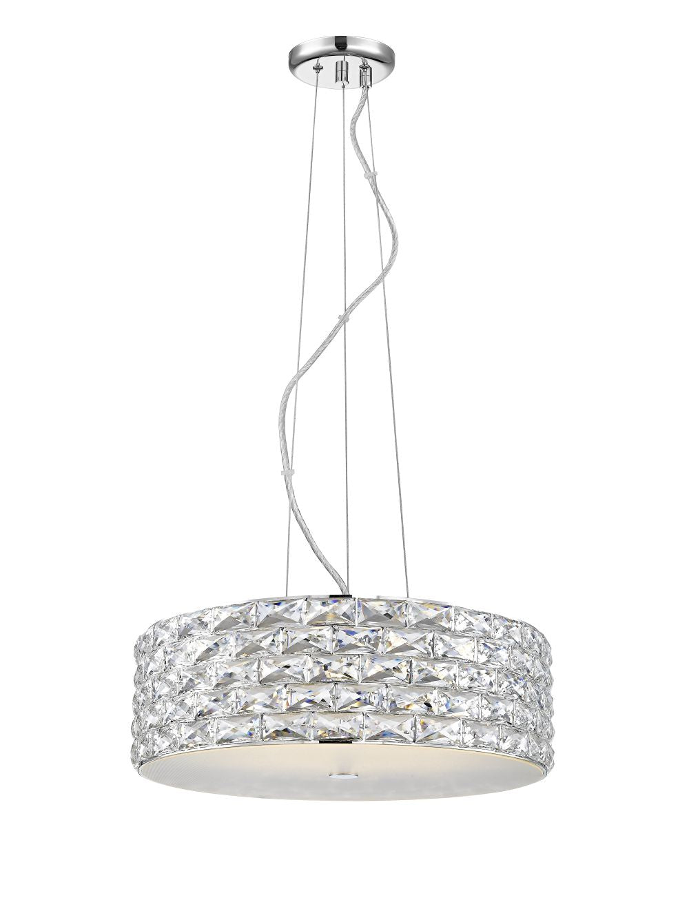 Impex Lighting Aruba 6-Light Crystal Chrome LED Pendant Chandelier