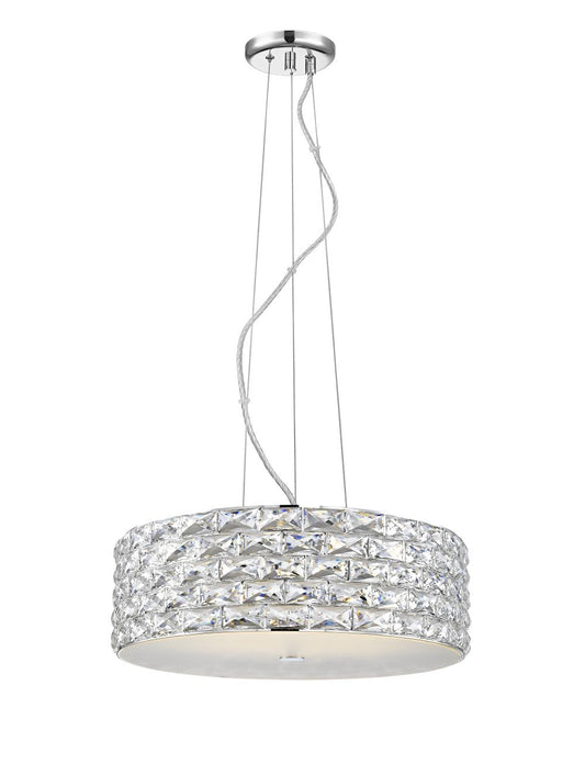Impex Lighting Aruba 6-Light Crystal Chrome LED Pendant Chandelier